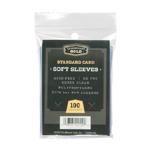 Cardboard Gold Soft Sleeve For Standard Trading Cards (Single pack of 100 sleeves)