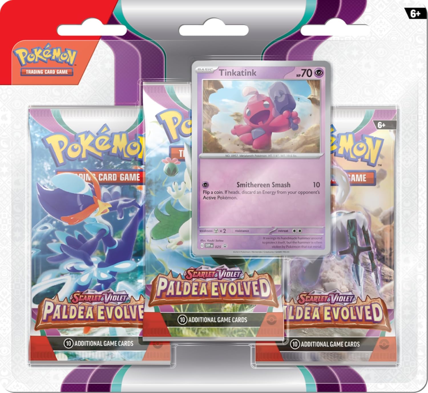 Pokemon TCG Paldea Evolved 3 Pack Blister - Tinkatink
